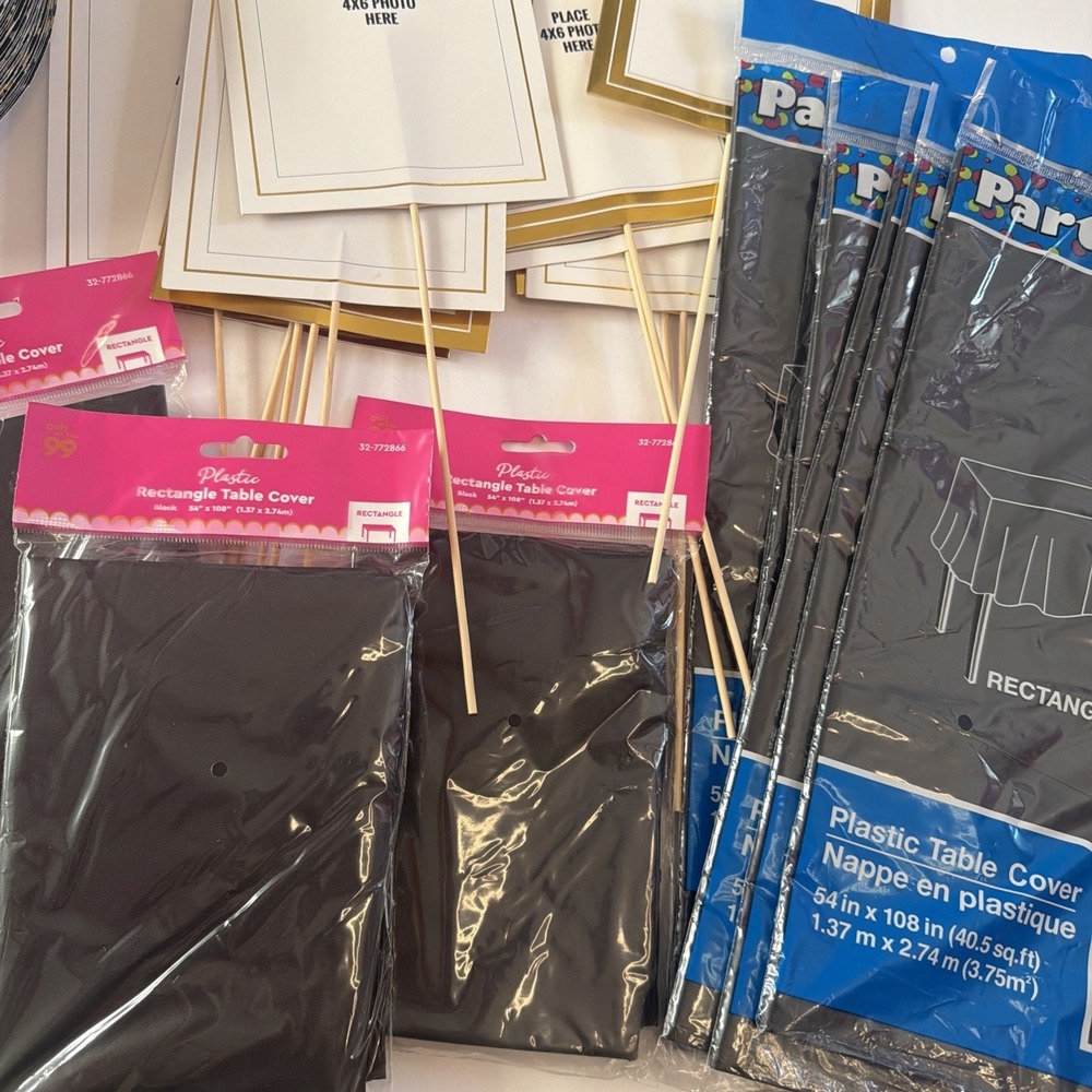 Huge Lot of Black and Gold Graduation Decor New & Used grad photo table toppers - Picture 5 of 7
